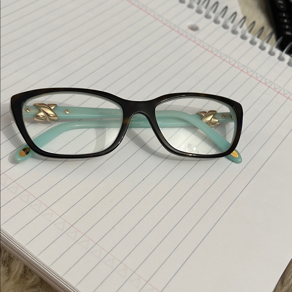 Tiffany & Co +2.00 readers. Stylish Black and Blue readers. Excellent condition